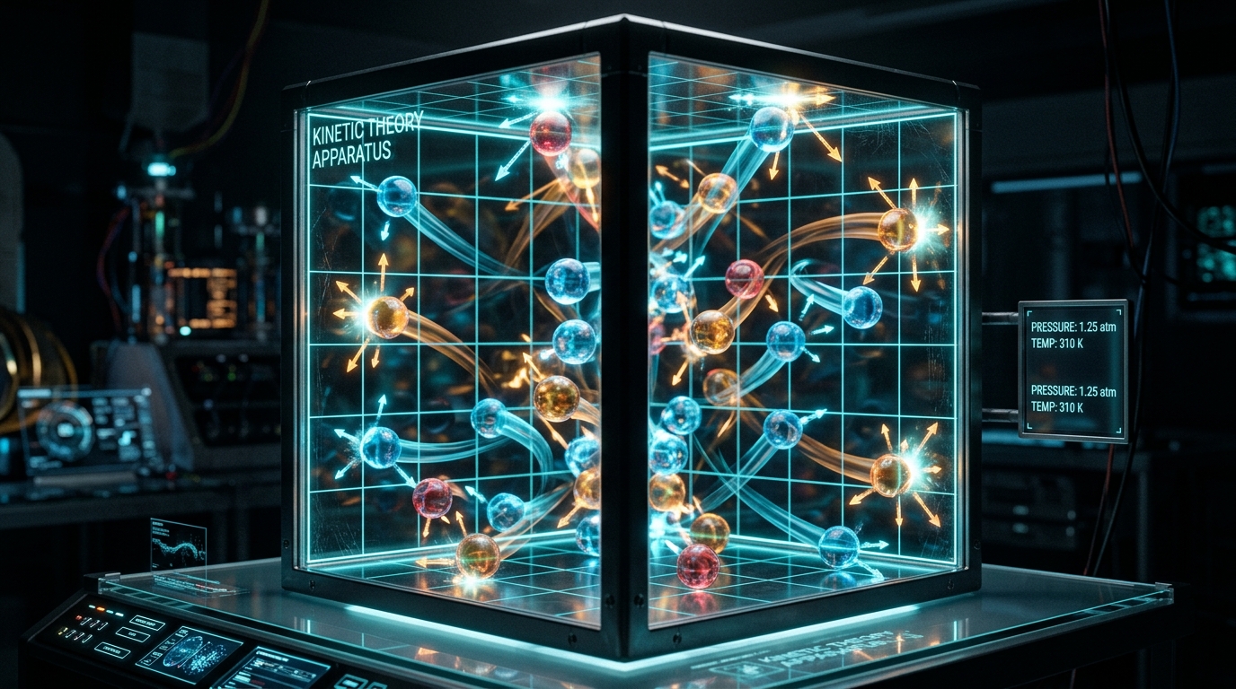 Mô phỏng 3D phân tử chất khí trong bình chứa